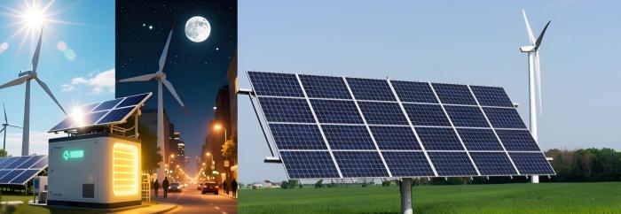 Left Conceptual Diagram of Trans temporal Dispatch for Solar and Wind Energy; Right Wind Turbines and Solar Panels.jpg Left Conceptual Diagram of Trans temporal Dispatch for Solar and Wind Energy; Right Wind Turbines and Solar Panels.jpg